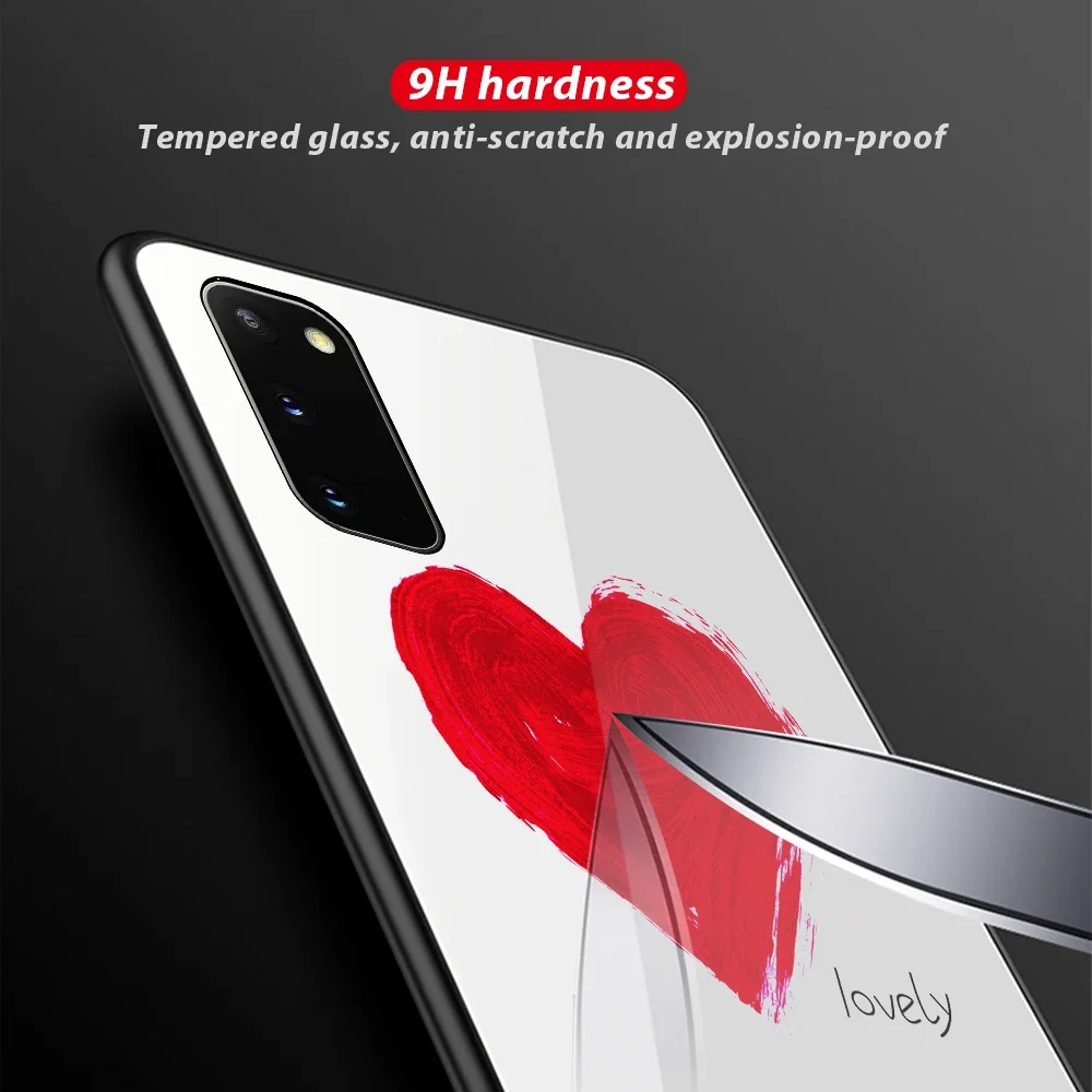 Tempered Glass Case for Samsung Galaxy S25 S24 S23 S22 Ultra Note 20 10 Plus A34 A55 A35 Flamingo Starry Sky Flowers Case Cover
