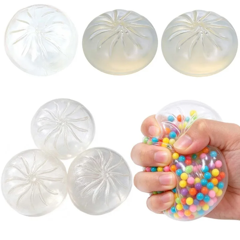 DIY Steamed Bun, Blank Craft With Plug Dumpling Squishy,Sensory Fidgets Simulated Food Soft TPR DIY Empty Ball Skin Handmade