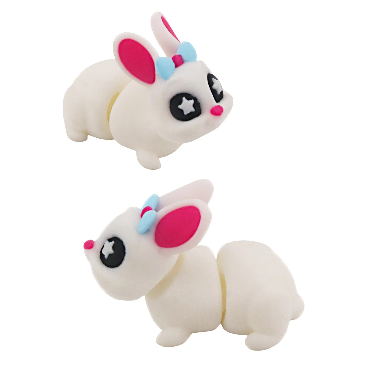 

Charming 3D printed rabbit statue, detachable head and adjustable joint finger decompression, desktop accessory