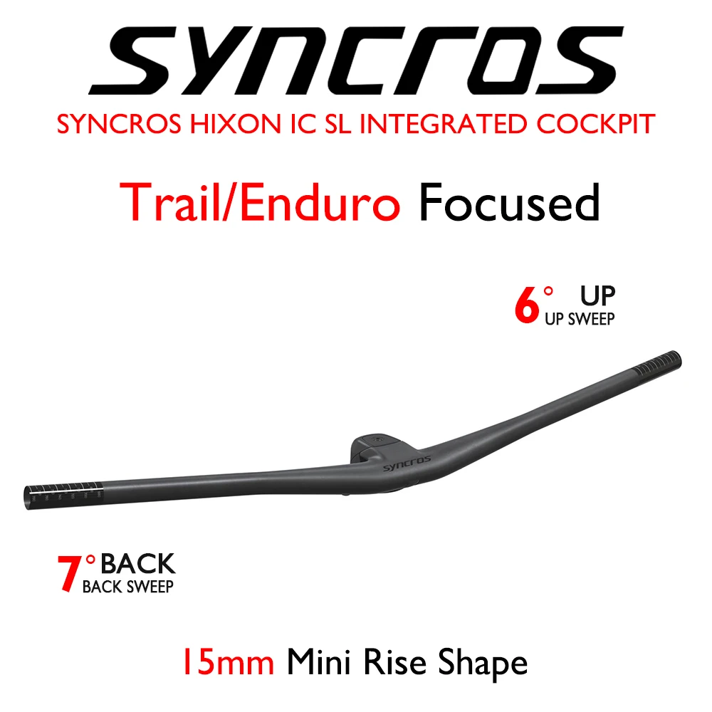 SYNCROS HIXON IC SL INTEGRATED COCKPIT Trail/Enduro Focused 15/25mm Mini Rise Shape Stem 4°/5° 40/50mm Bicycle MTB Handlebar