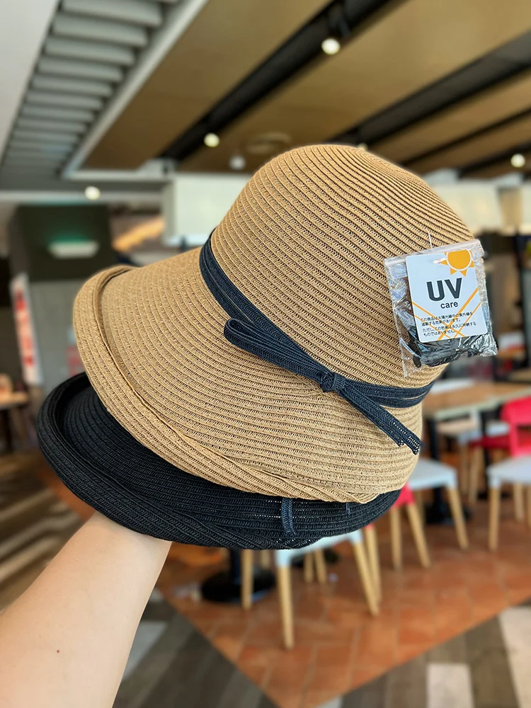 

Straw Hat Summer Outing Foldable Stylish Beach Summer Hat Large Brim UV Protection Sun Hat