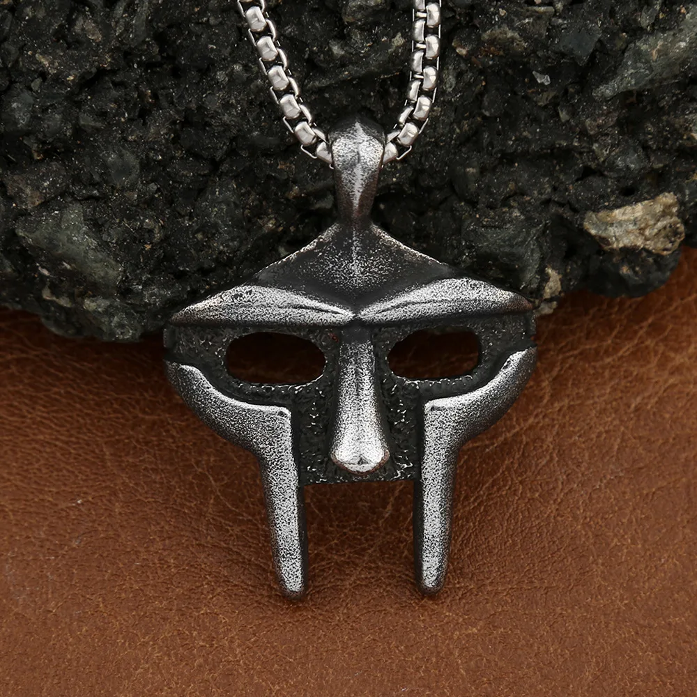 Fashion Creative MF DOOM Mask Pendant Chain for Men Women Vintage 316L Stainless Steel Skull Mask Necklaces Jewelry Dropshipping