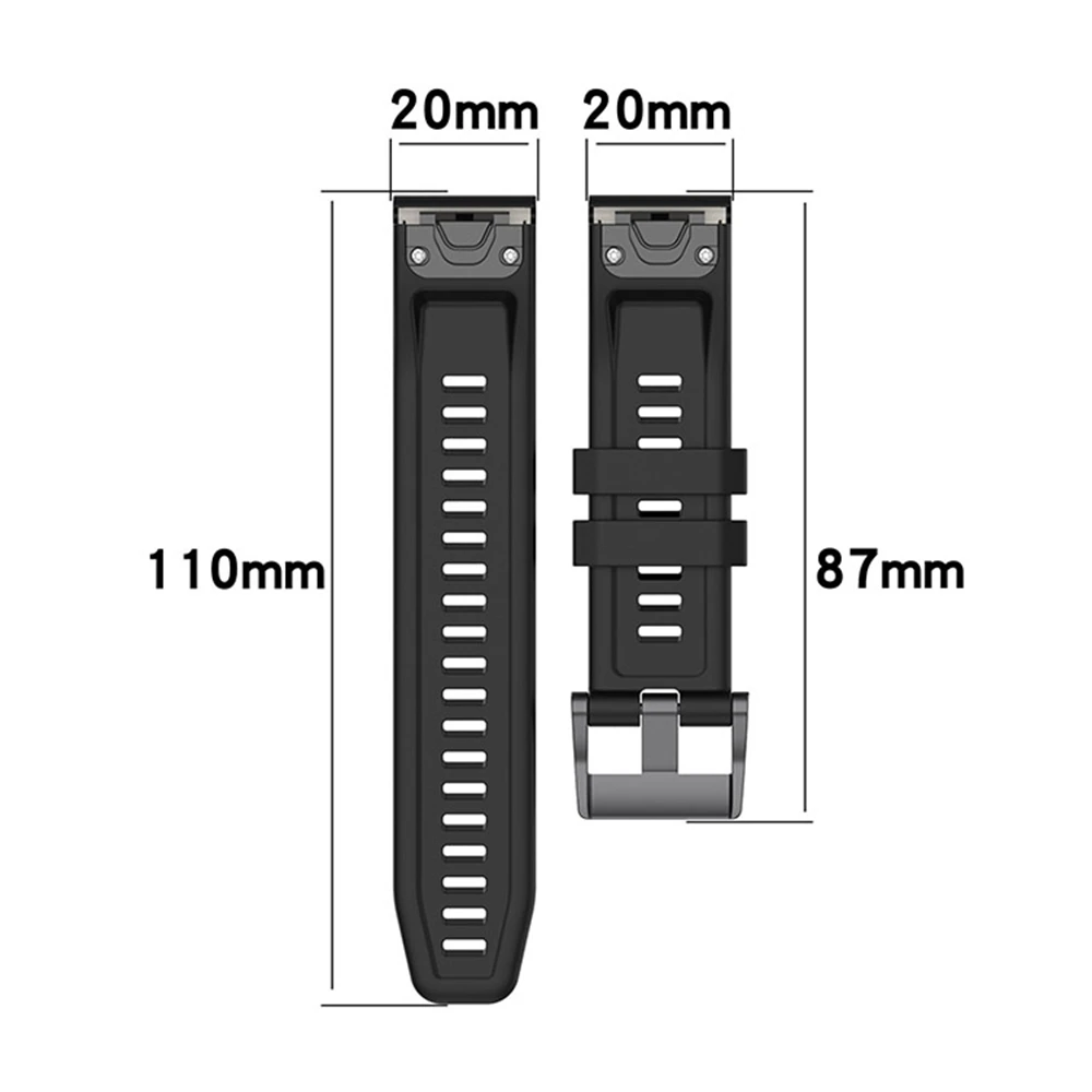 20MM Watch Strap for Garmin Fenix 7S/ Fenix 7S Solar/Instinct 2S/ Fenix 6S Bracelet Silicone Band Quick Release Watchband