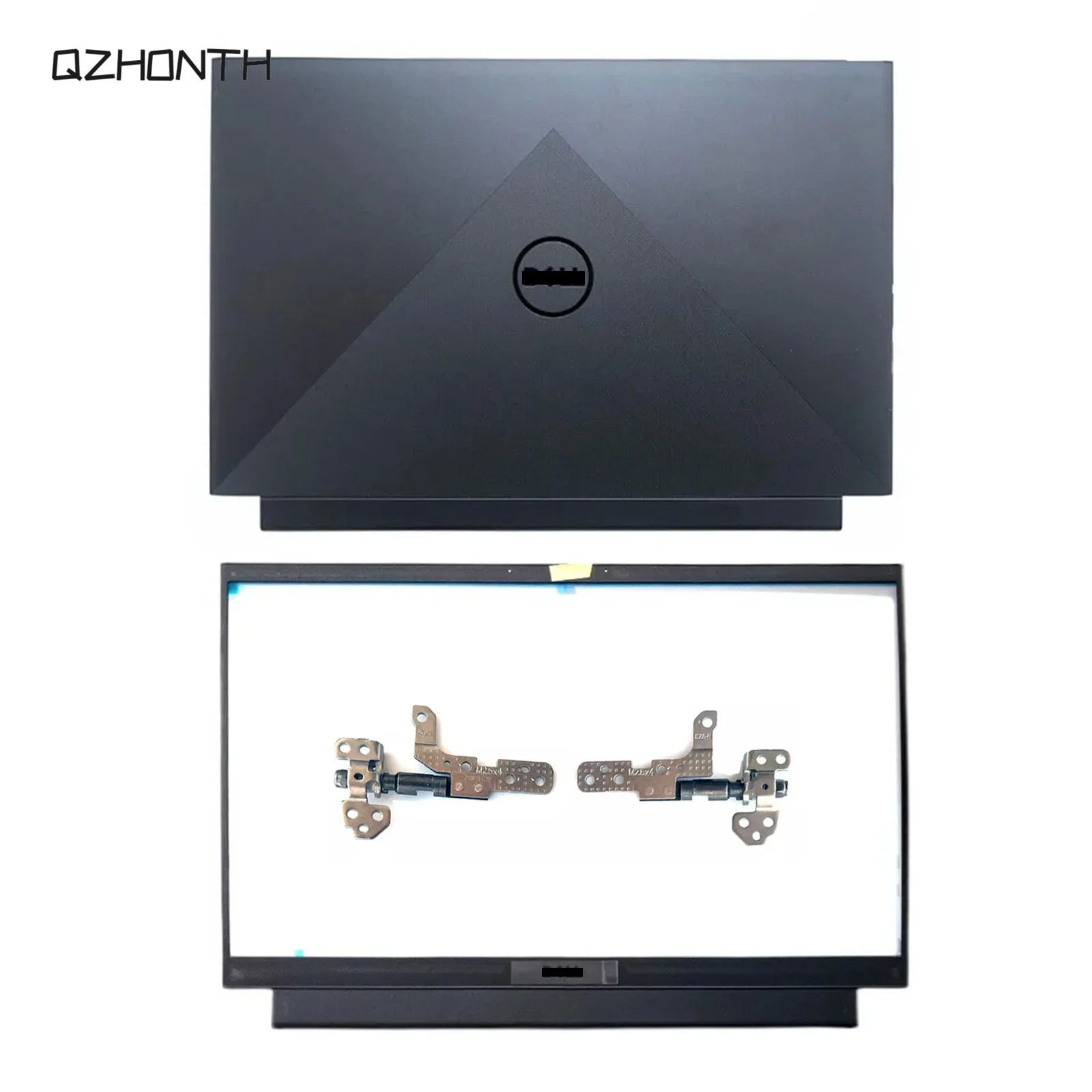 New For Dell G15 5510 5511 5515 LCD Back Cover + Front Bezel + Hinges 08MNTR 0HXRTH (Black) 15.6