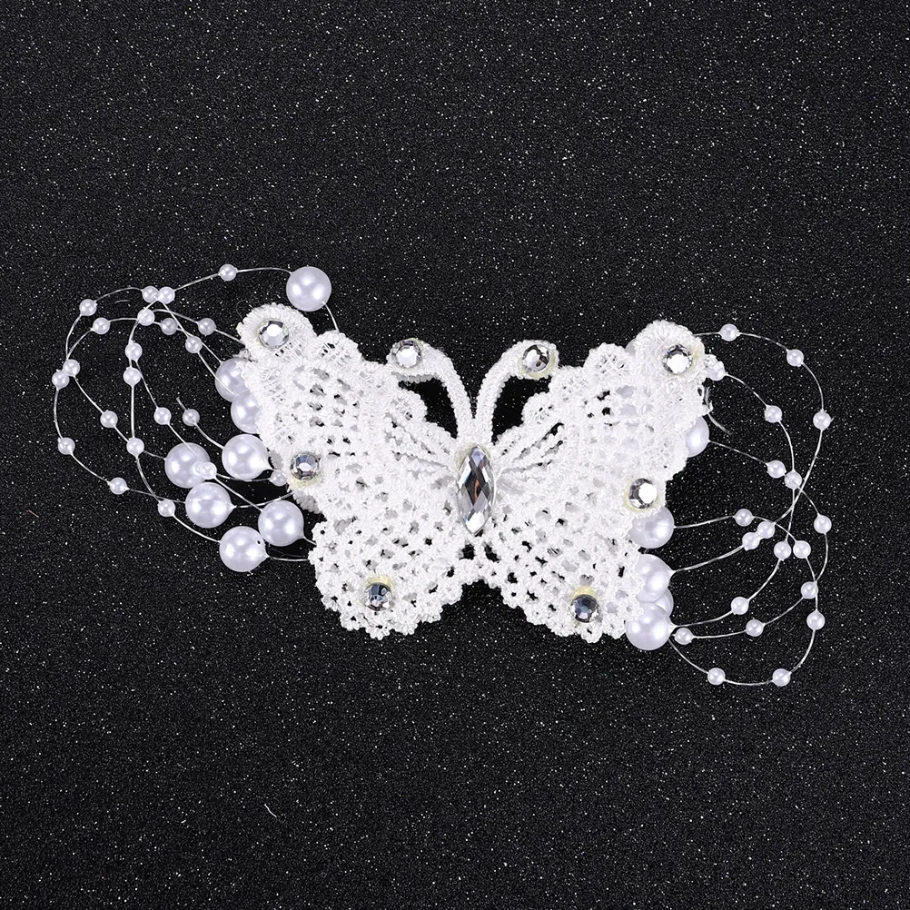 

1 Pair White Bride Hair Clip Delicate Wedding Headdress Fashion Headwear Elegant Party Hair Ornament for Women Female