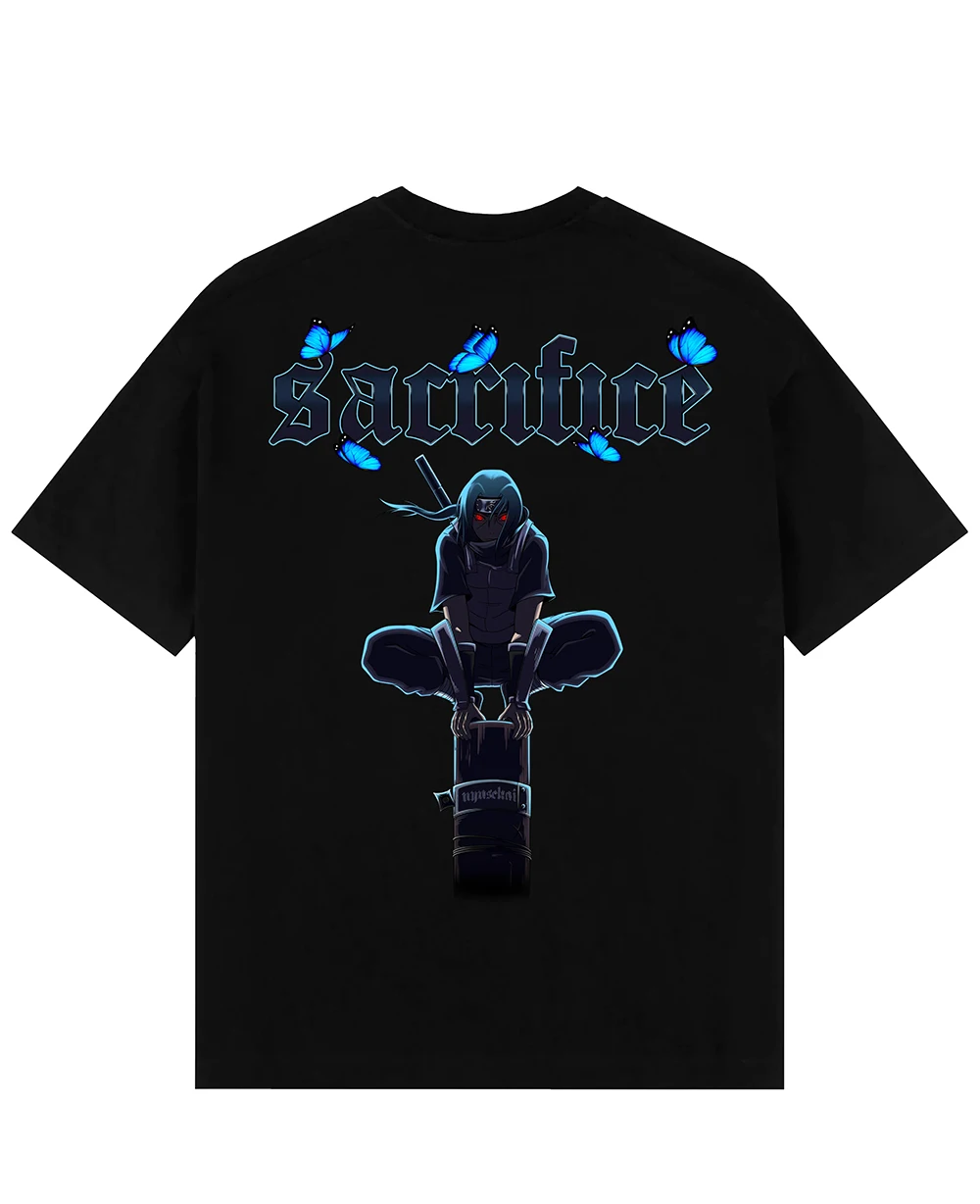 

Hip Hop Streetwear Black T-Shirt Men Japanese Anime Naruto Print T Shirt Harajuku Cotton Casual Tops Short Sleeve Tshirt