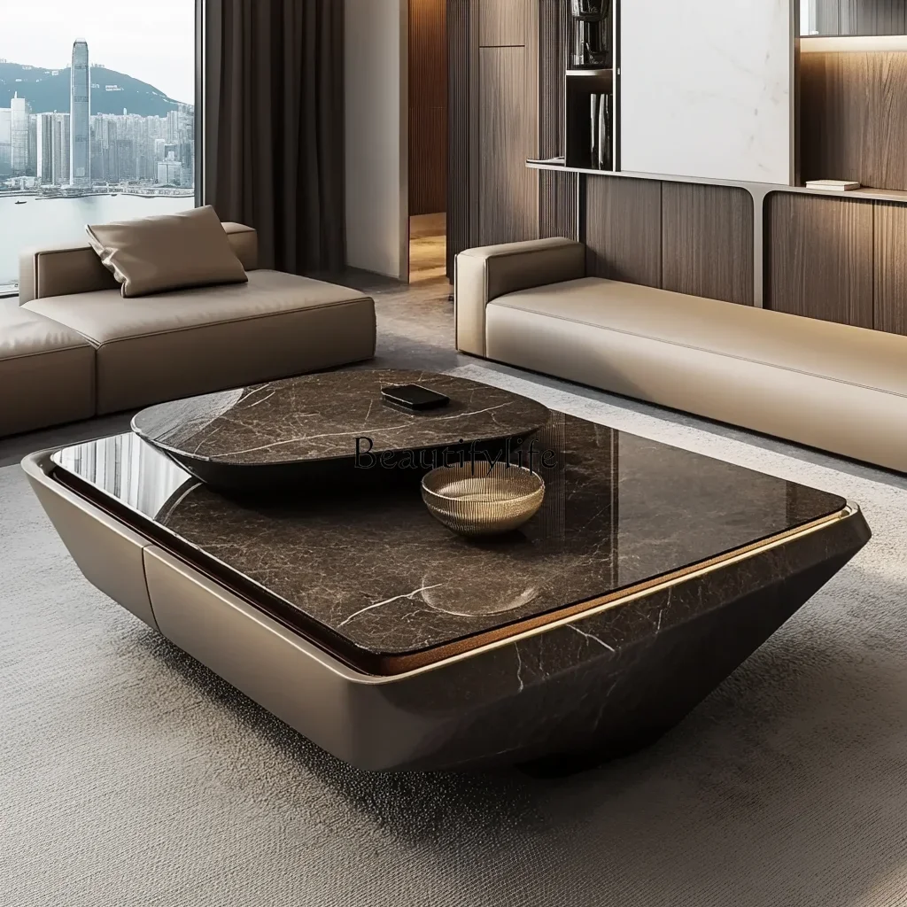 

ls 27Square jade luxury stone coffee table custom square modern luxury stone light luxury