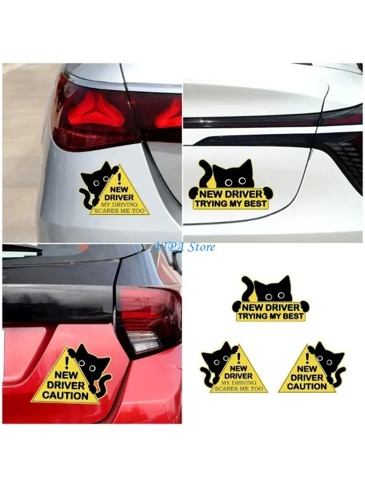 U13C Removable 3Pcs Reflective New Driver Magnet Stickers Caution Warning Sign