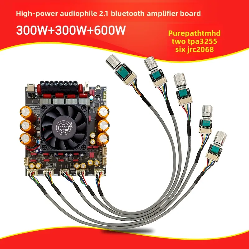 

Zk-as21p bluetooth digital power amplifier board 2.1 channel 300w+300w+600w subwoofer tpa3255