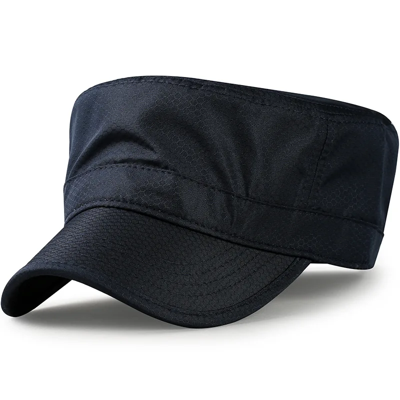 Gorras de malla transpirable para hombre y mujer, gorro de cadete, parte superior plana para cabeza grande, secado rápido, talla grande 56-59cm,