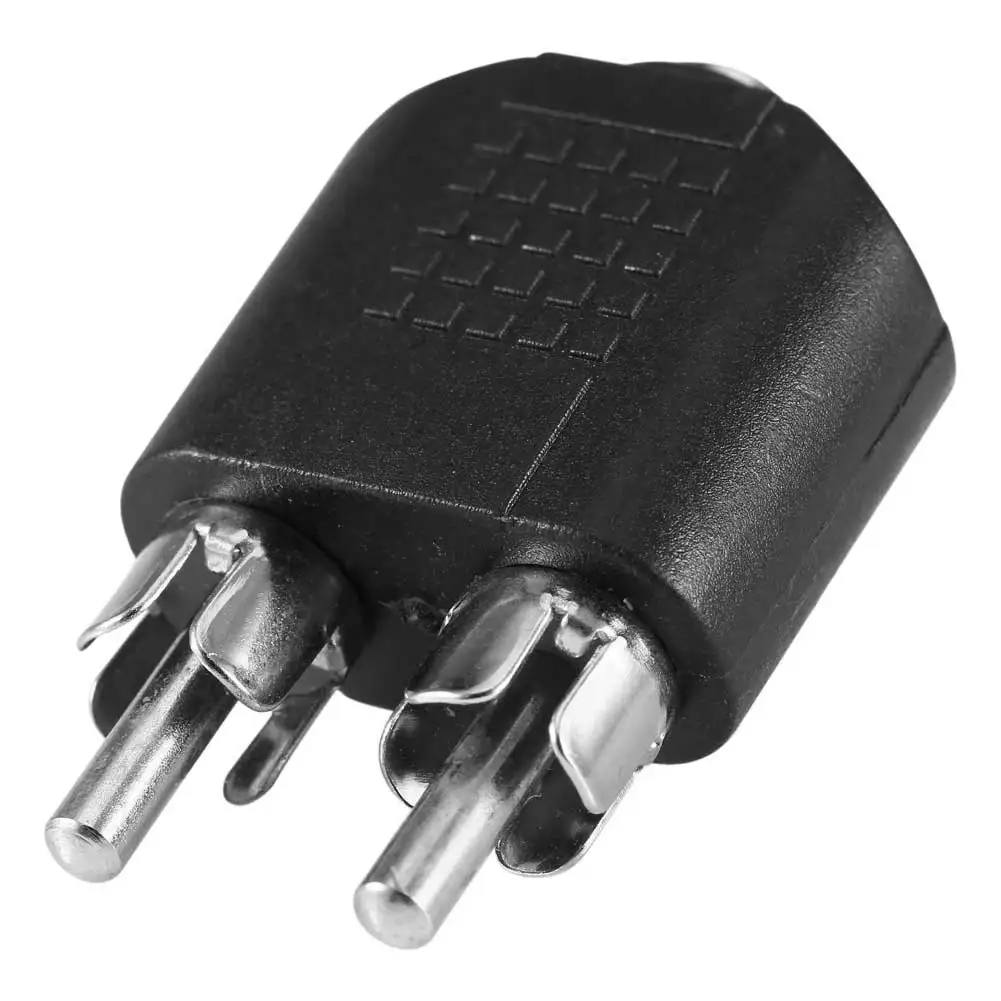 3.5mm Female To 2 RCA-Male Splitter Audios Videos Adapter Converter For TV Amplifier