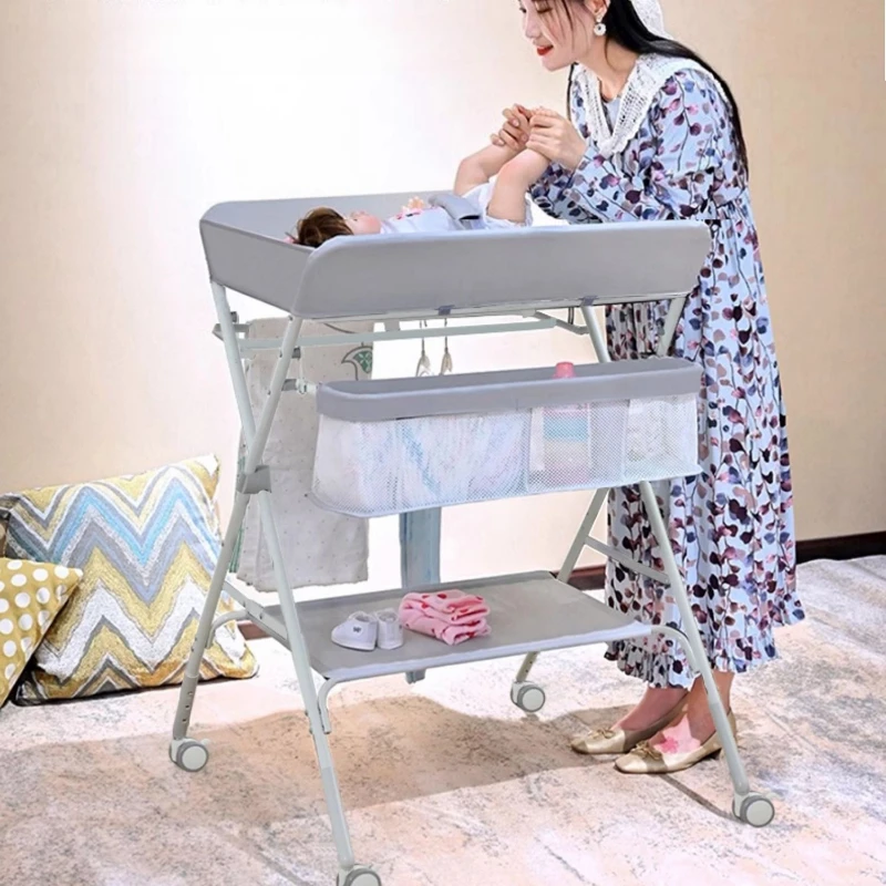Portable Diaper-Changing Table Multi-Functional Foldable Baby Care Desk Bath and Diaper Change Table with Storage Care