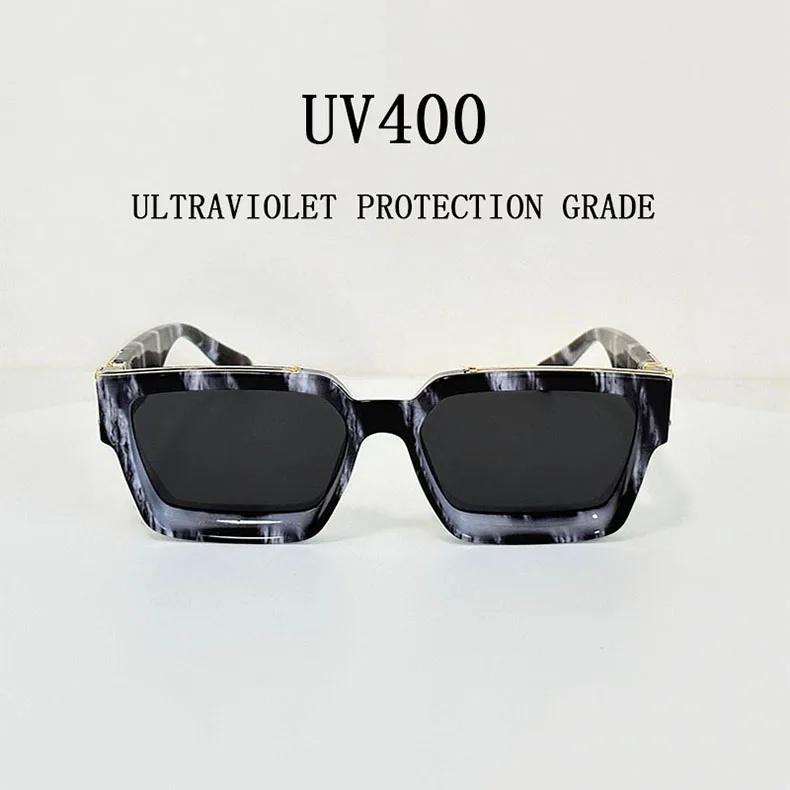 Millionär Quadratische Sonnenbrille Für Männer Retro Sonnenschutz Sonnenbrille Frauen Trendy Und Modische Vintage Mode Gläser Zonnebril – Detail 1
