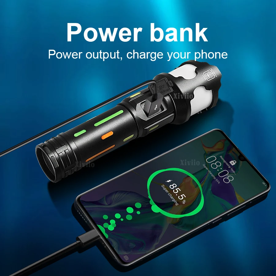 2025 NEW Ultra Bright LED Flashlights 90000000LM Powerful Tactical Torch 26650 Rechargeable Portable Lamp Hiking Camping Lantern