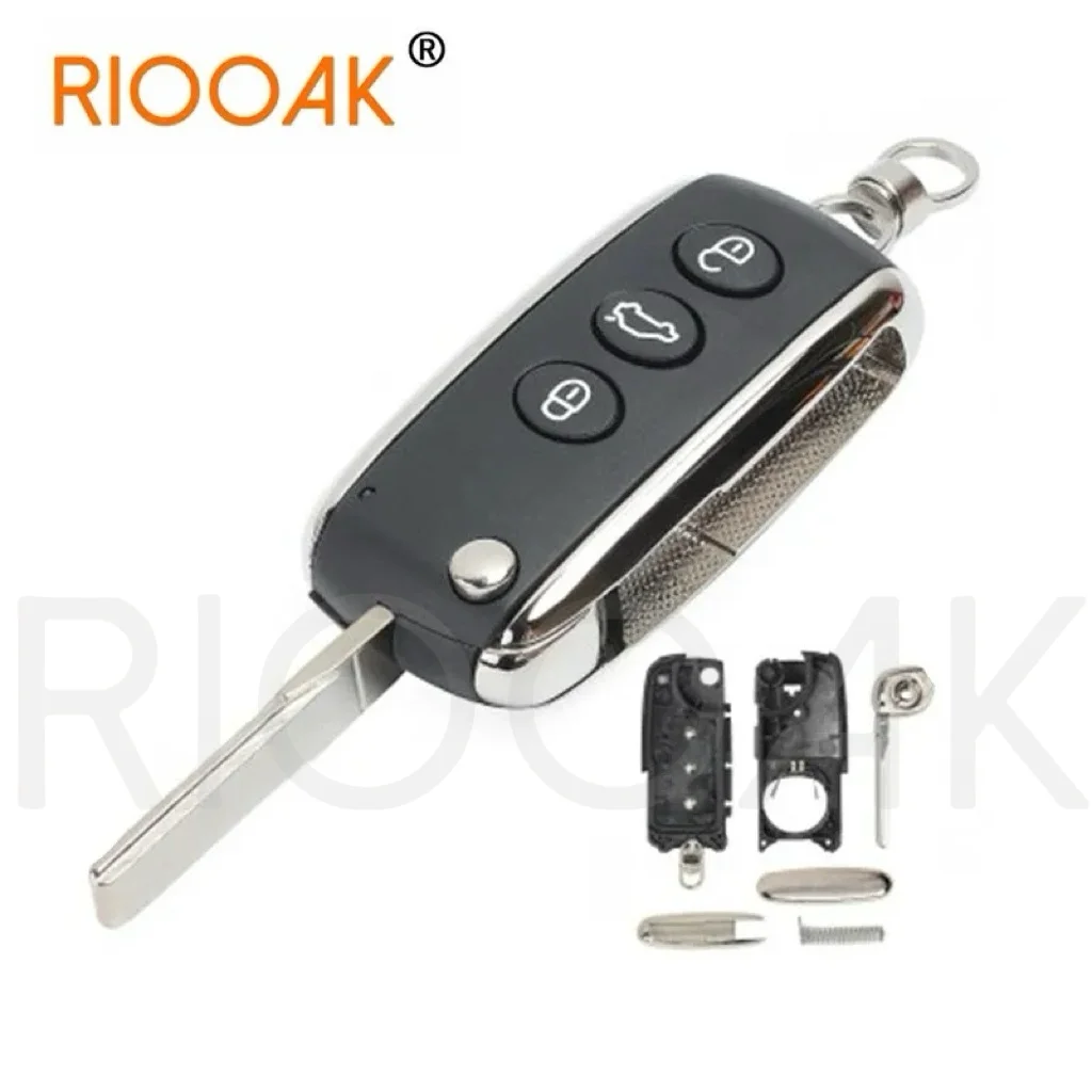 3B/4B Flip Folding Remote Auto Car Key Shell Case Cover For Bentley Mulsanne Hurtling GT Flying Spur Continental Auto Key Case