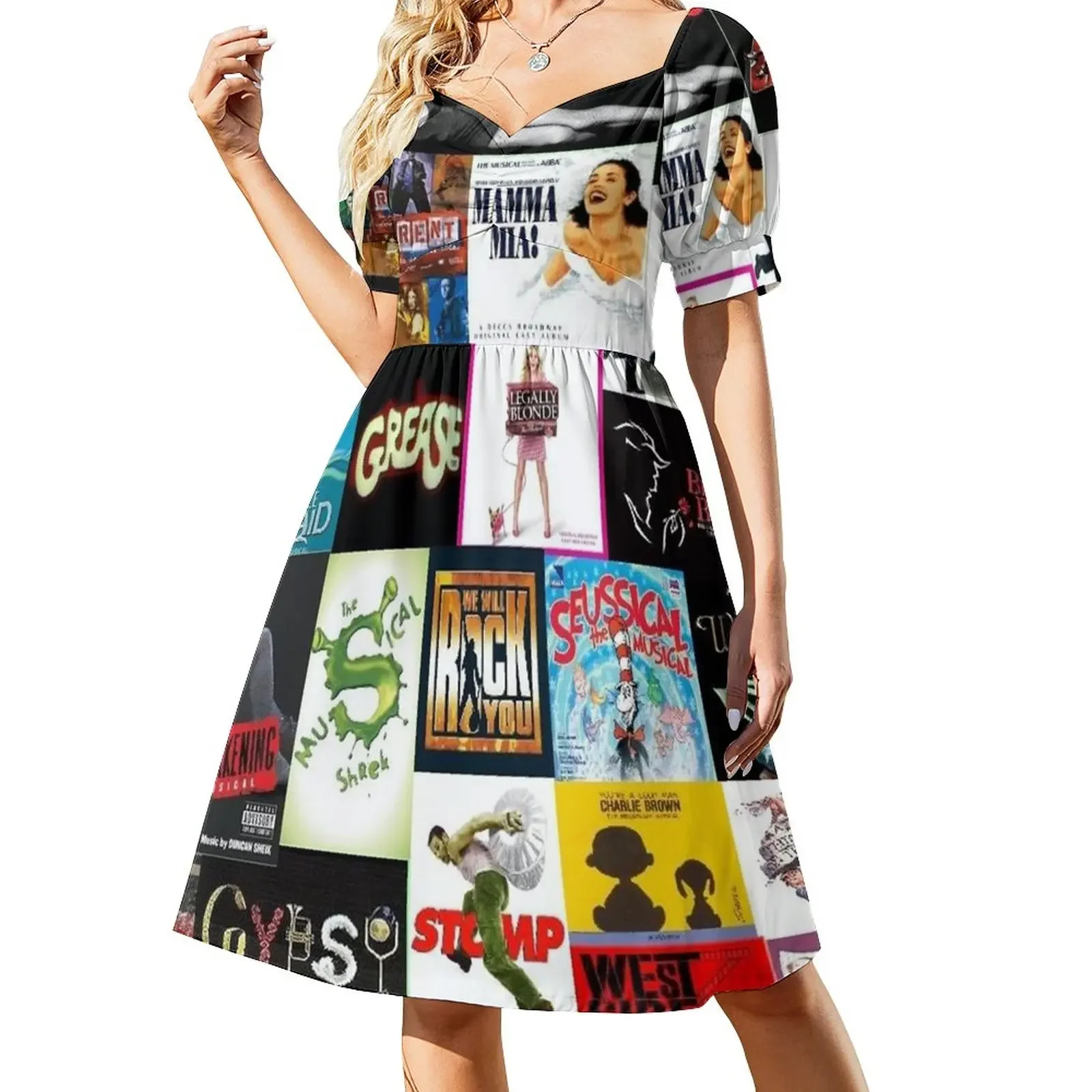 

Broadway Musical Collage 2 Sleeveless Dress Long veiled dresses women formal occasion dresses