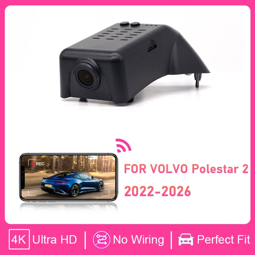

Видеорегистратор Plug and Play 4K для Volvo Polestar 2 Polestar2 2022–2026 Автомобильный видеорегистратор Видеорегистратор для Polestar 2