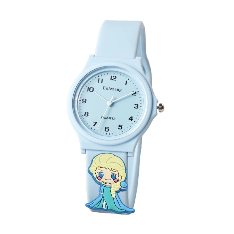 新しいプリンセスアナと雪の女王エルサ女の子用腕時計子供用ミニマリストかわいい子供用漫画腕時計ギフト子供用女の子用時計