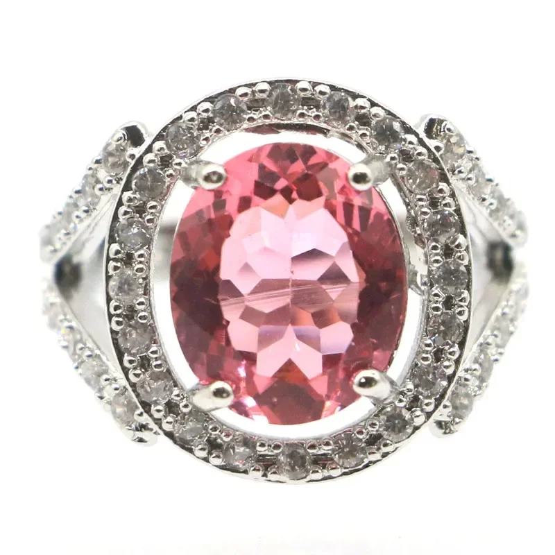 Anneaux en argent STERLING massif 925 personnalisés, 5.5g, Morganite rose, grenat spessartine, alexandrite, topaze, Zultanite