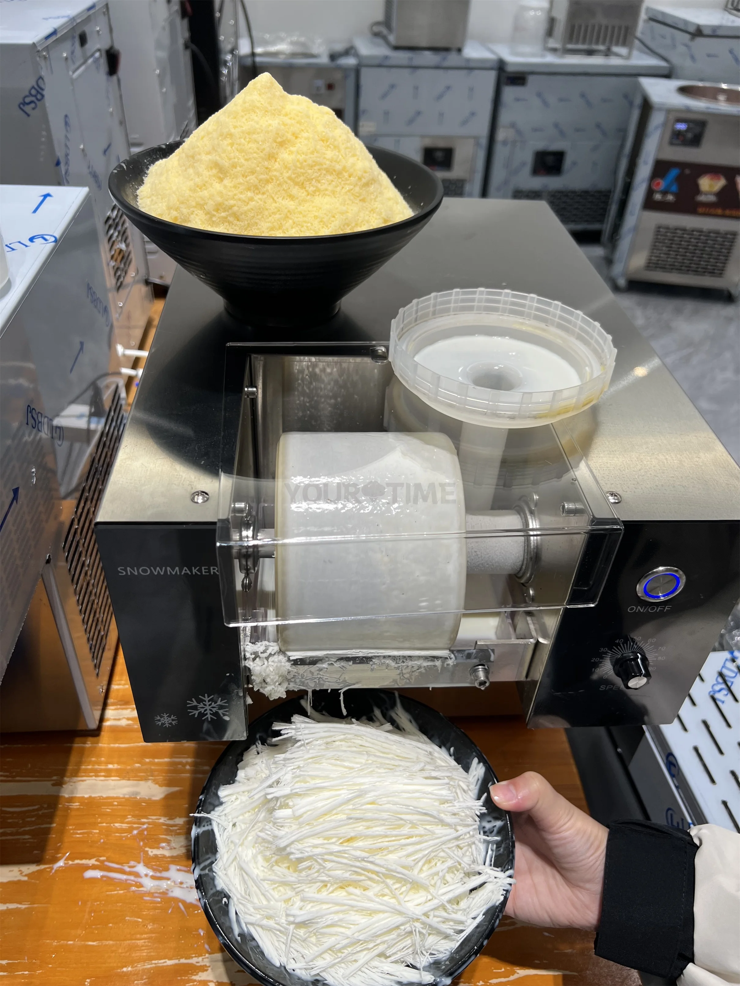 Yourtime 80 كجم/يوم كوريا كورية Kakigori Mesines Bingsoo ندفة الثلج كريم تقشر كسارة صنع ماكينة حلاقة الثلج Bingsu