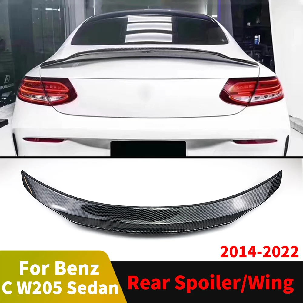 For Mercedes Benz C W205 and C43 C63 AMG Sedan 4Door 2014-2022 Rear Trunk Spoiler Wing  Exterior Part Boot Lip Body Kit Tuning