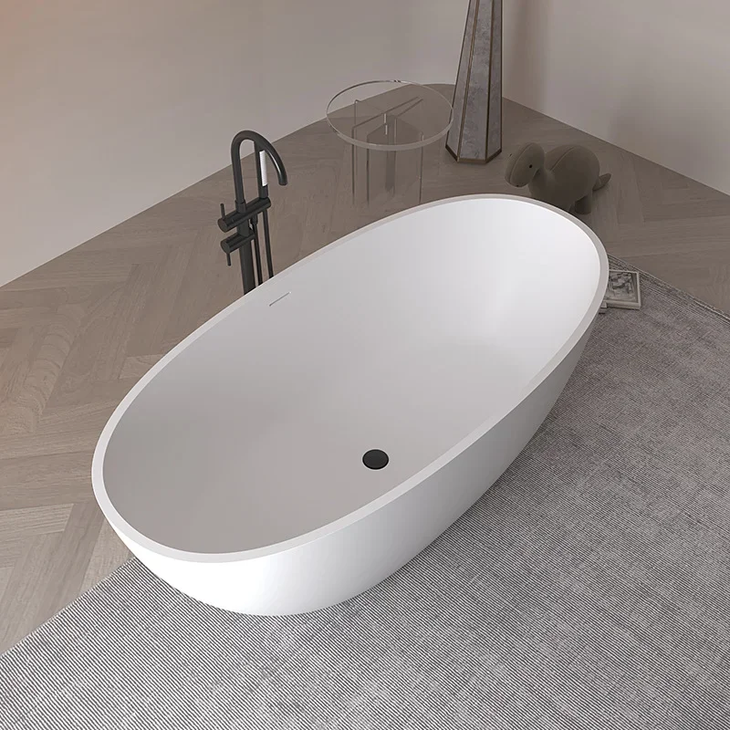 Bathtub Artificial stone bathtub Independent integrated molding Hotel engineer Household oval bathtub