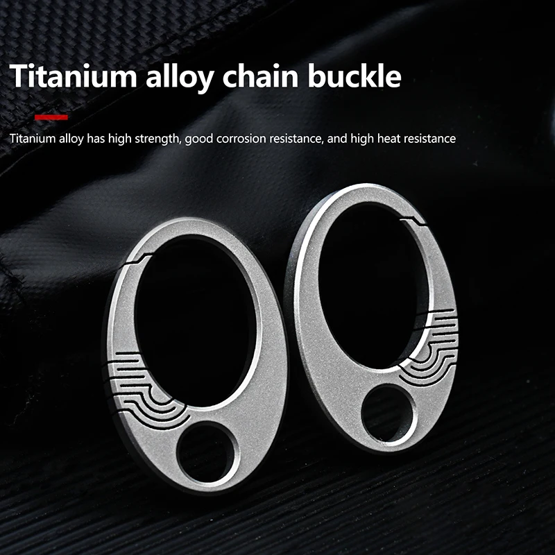 HOT! Mini Titanium Alloy Buckle Small Oval Keychain Carabiner Key Ring DIY Outdoor Water Bottle Backpack Link Hanging Buckle