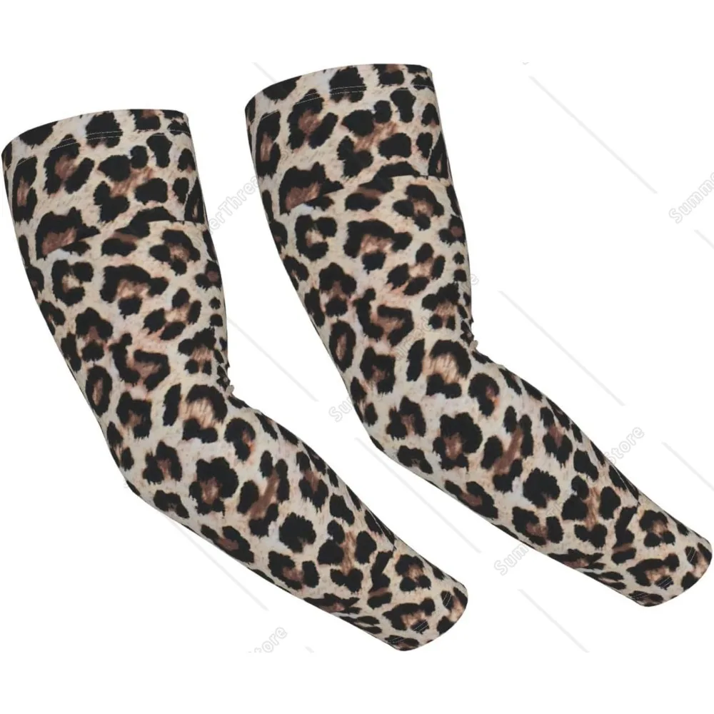 

Leopard Print print print Adult ice silk cooling arm cover protection and finger hole cooling arm cover lightweight