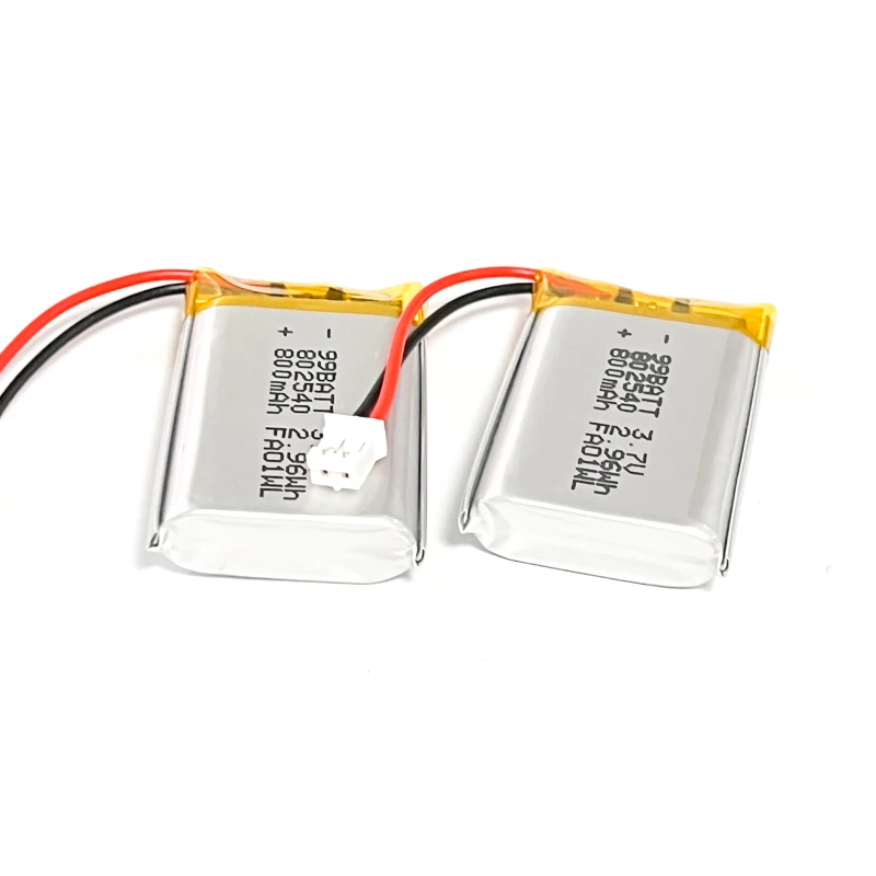 802540 3.7V Lipo Battery 800mAh Lithium Polymer Rechargeable Batteries for Beauty Instrument Bluetooth Headset Toy Handheld Fans