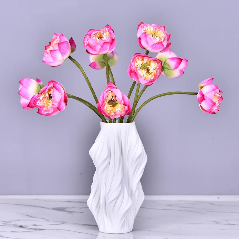 68cm High Quality Real Touch Artificial Lotus Flower Room Decor Wedding Flowers flores artificiales