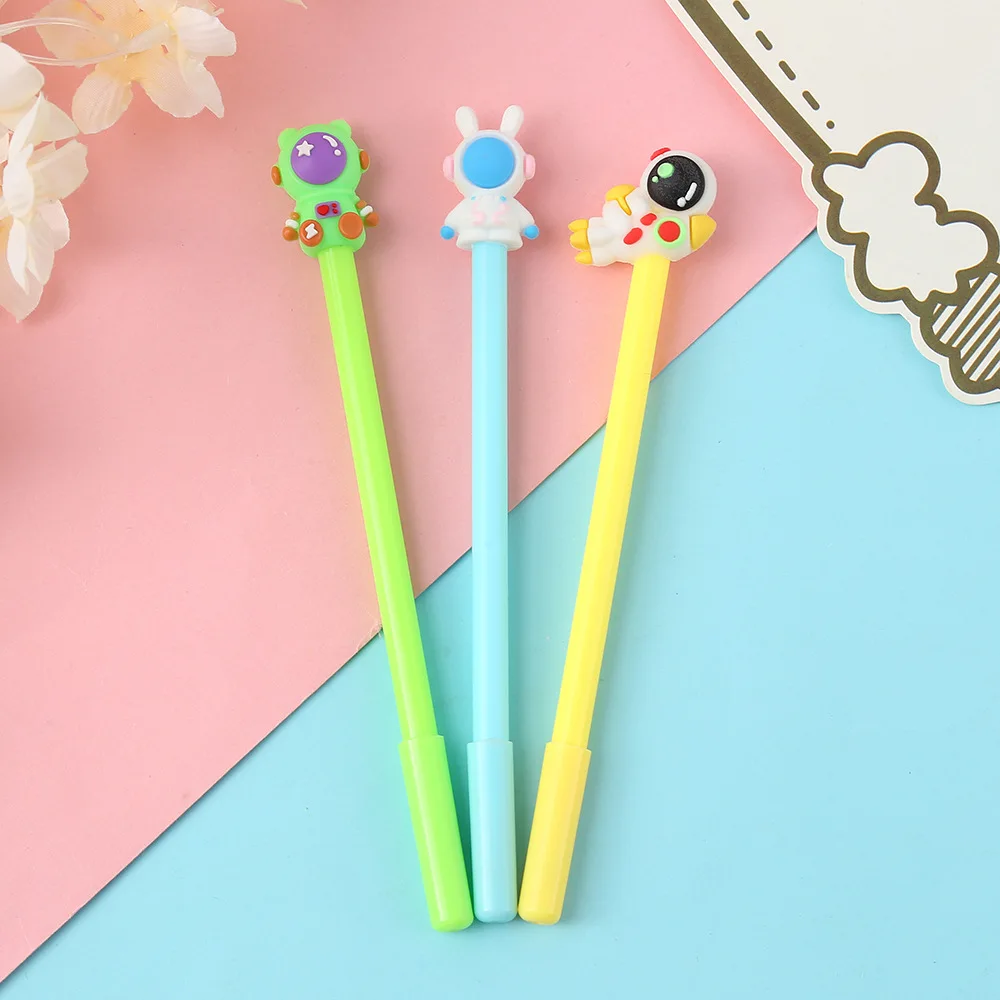 

12 Pcs Creative Astronaut Silicone Gel Pens Personalized Simple Full Needle Tube 0.5mm Office Exam Stationery