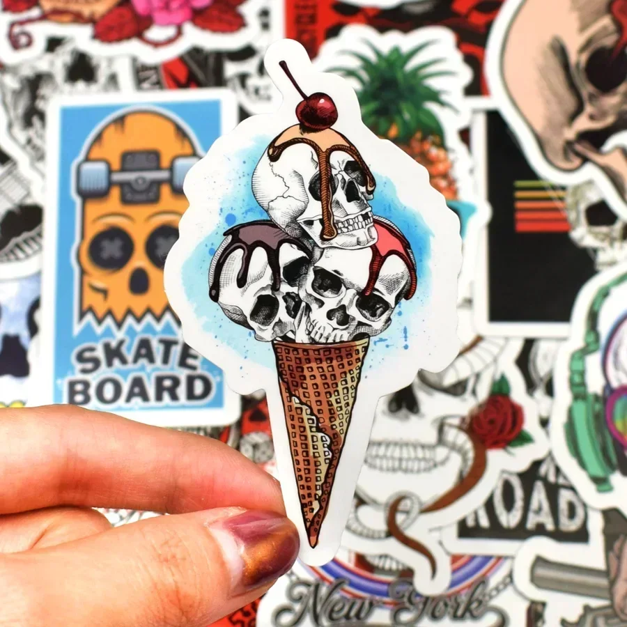 50 قطعة الهيكل العظمي ملصق رائع الكتابة على الجدران الشرير شبح الجمجمة روك ملصقات الكمبيوتر ملصقات مصورة مقاومة للماء لتقوم بها بنفسك لوح التزلج الغيتار سيارة #4