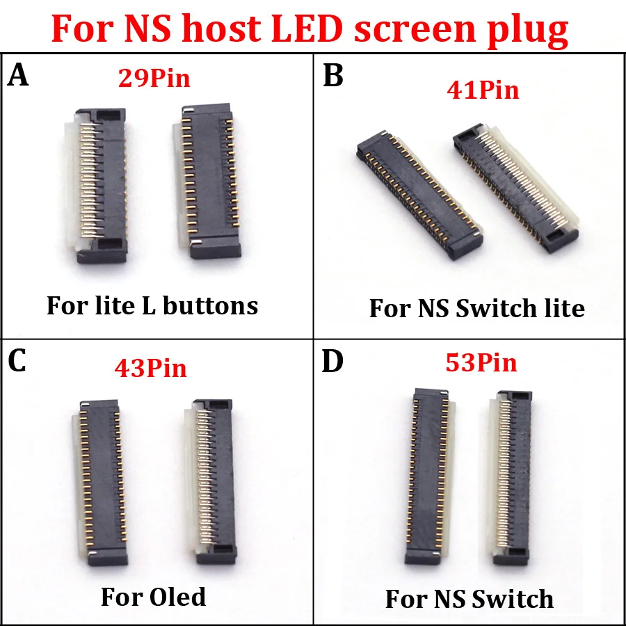 منفذ واجهة عرض OLED لنينتندو سويتش ، مفتاح L ، LCD ، NS ، سويتش لايت ، مقبس شاشة المضيف ، موصل FPC ، قابس صف ، 1 قطعة