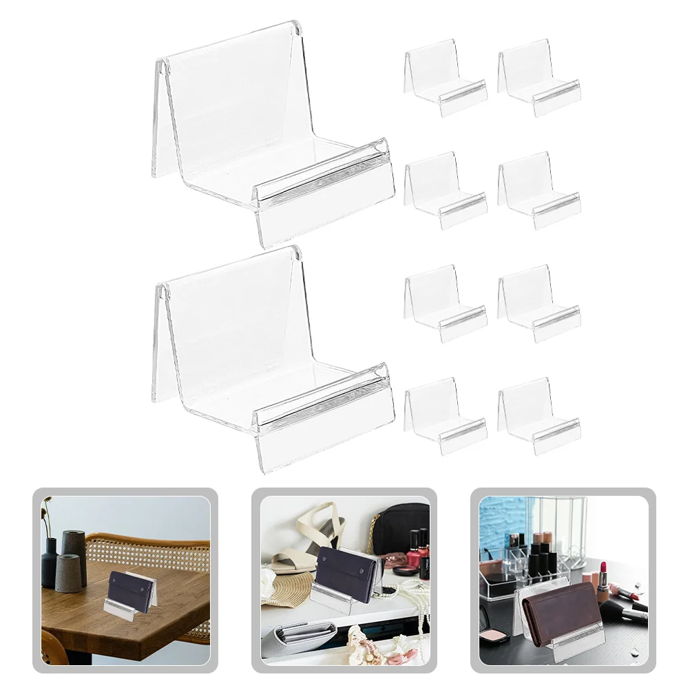 

10 Pcs Transparent Display Stand Plastic Showing Tabletop Easel Postcard Holder Clear Wallet Shelf Rack Candy Retail Store