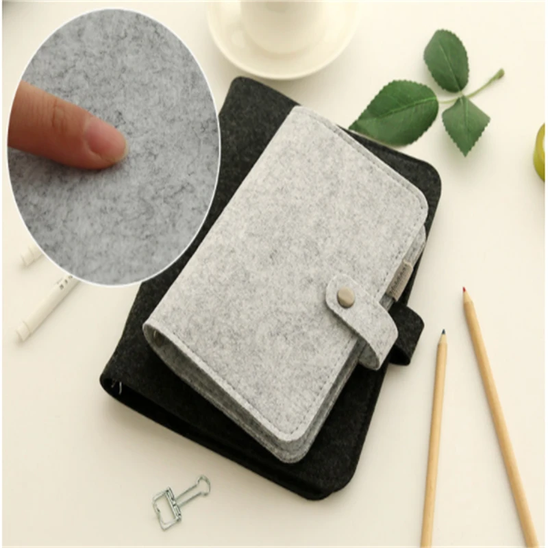 New A5 A6 Felt Shell Notebook Cloth Fabric Notebook Ring Binder Diary Notebook Paper Holder Portable Diary Stationery Gift