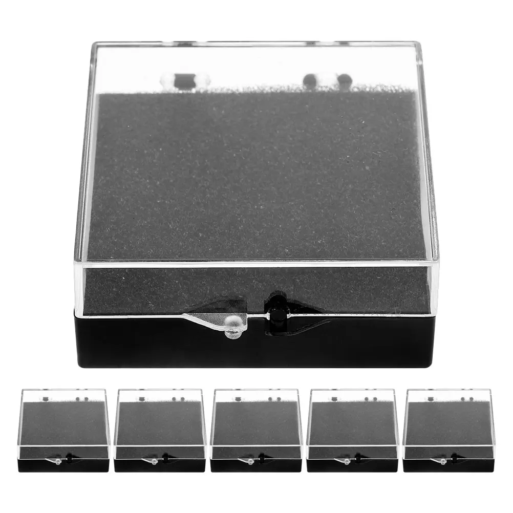 

6 Pcs Display Box Lapel Pin Boxes Large Case Rough Stone Individual Cases Collectors for Pins Badge Holder Cute
