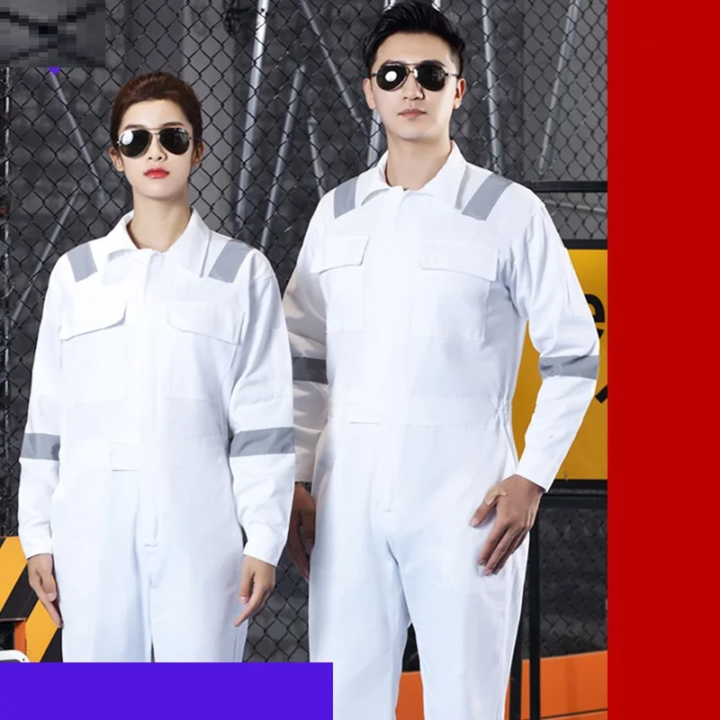 

Cotton Work Clothing Hi Vis Reflective Stripe Safety Work Overall Factory Workshop Uniforms Sailor Repairman Coveralls Jumpsuit