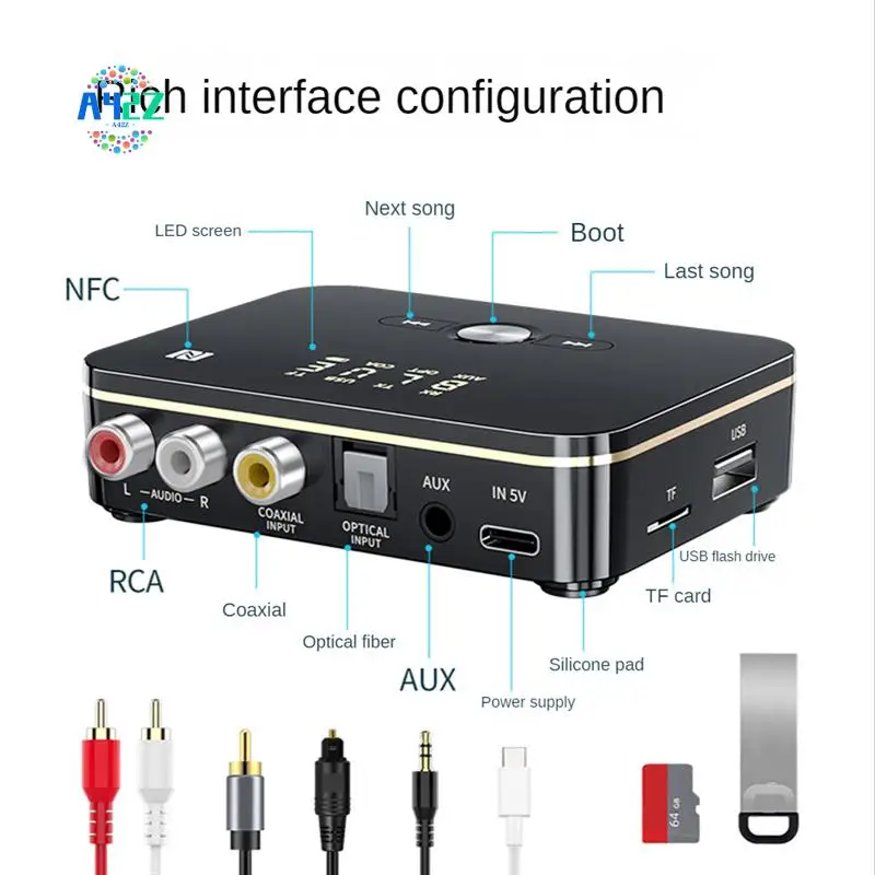 A42Z-1 Set Adaptor Bluetooth NFC Tampilan Digital Adaptor Bluetooth NFC Bluetooth 5.0 Pemancar Penerima