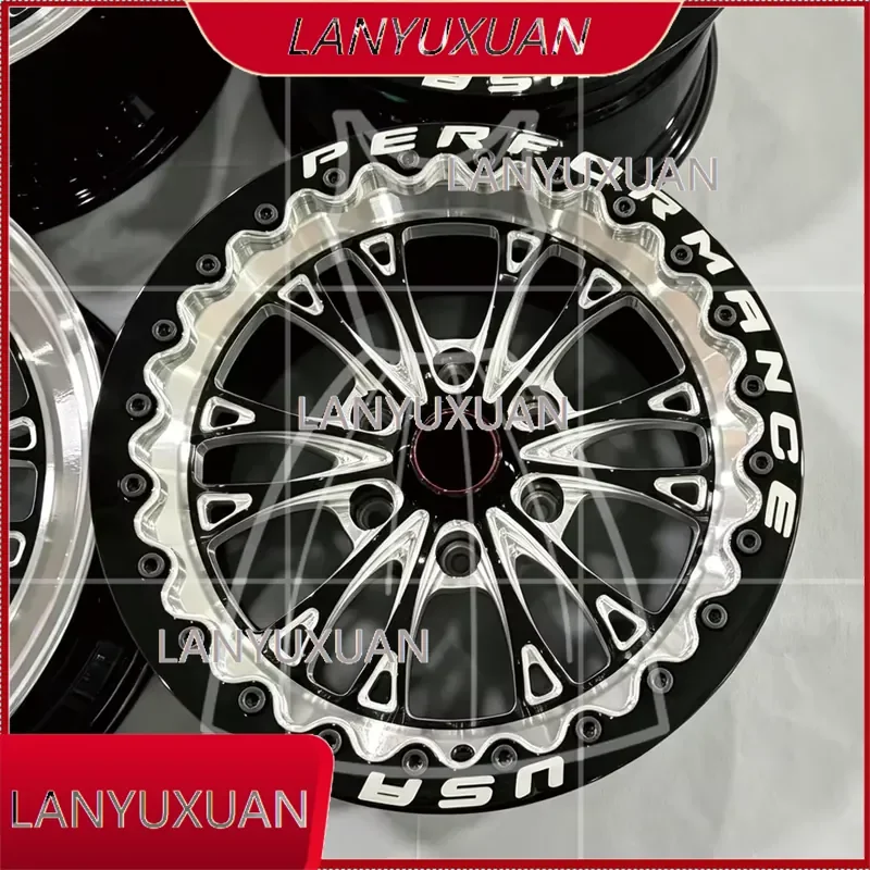 15x10 17x10 Vitesse Beadlock Drag Wheels Forged 5x114.3 5x120.65 5x120 Gloss Black Milled 10 Spoke for Mustang Corvette
