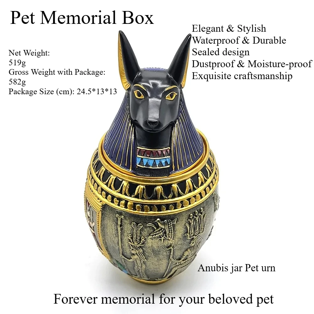 

New Arrival Pet urn resin handicraft ornament home decoration Egyptian Anubis ornament hot-selling new products High Quality