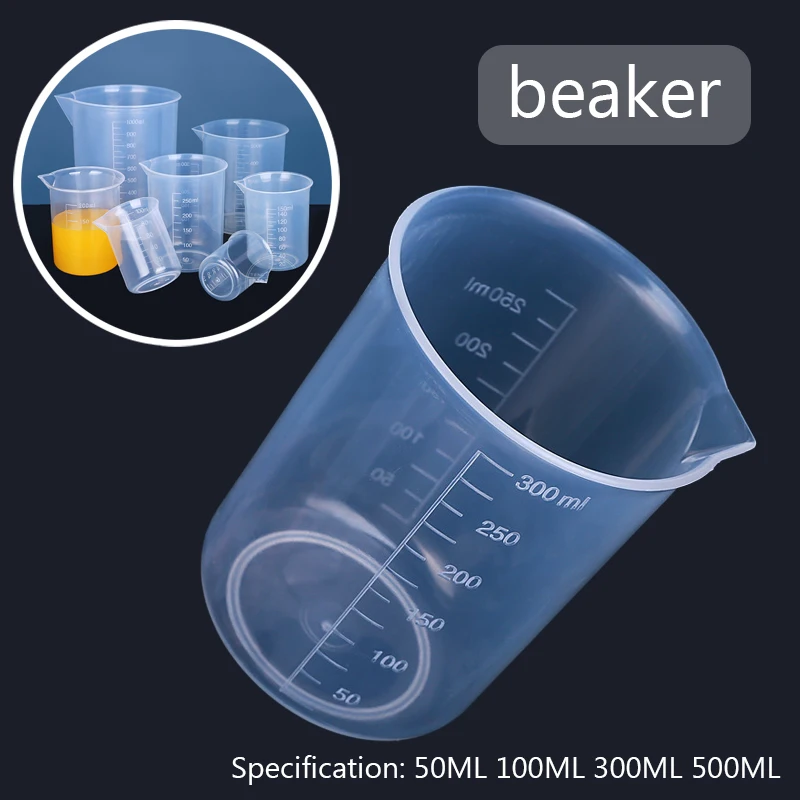 

50ML/100ML/300ML/500ML Transparent Plastic Beaker Cup Laboratory Scale Mug Kitchen Baking Supplies Measurement Tool