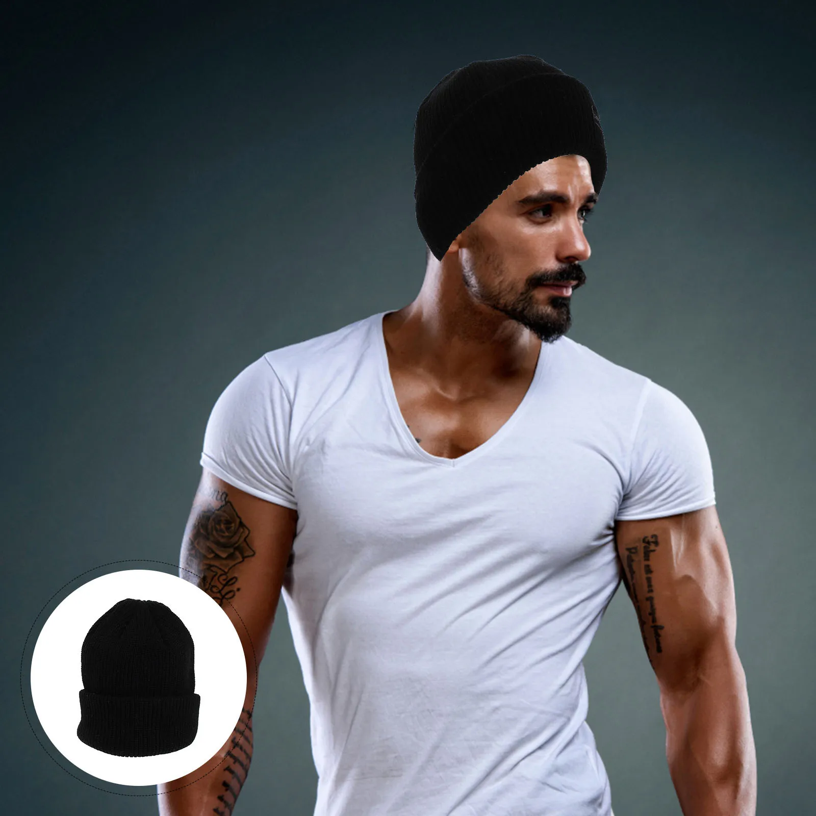 

Warm Wool Hat Mens Beanies Winter Yarn Windproof Knitted Decorative Head Ornament Soft Texture Easy Clean Safe Wear