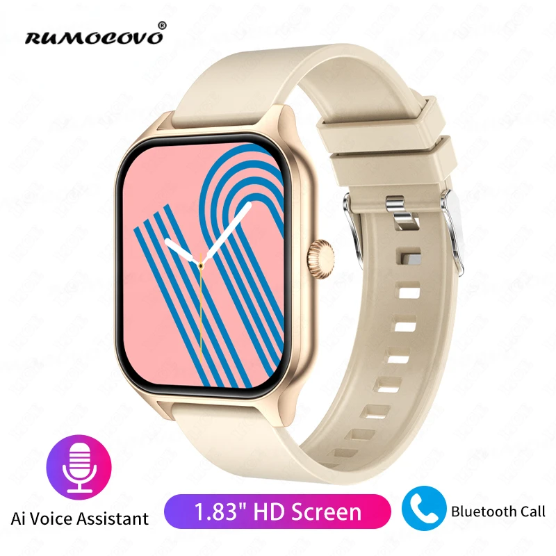 RUMOCOVO® Smart Watch Men AMOLED Screen Bluetooth Call Sports Fitness Bracelet Waterproof Clock Custom Dial Women Smartwatch