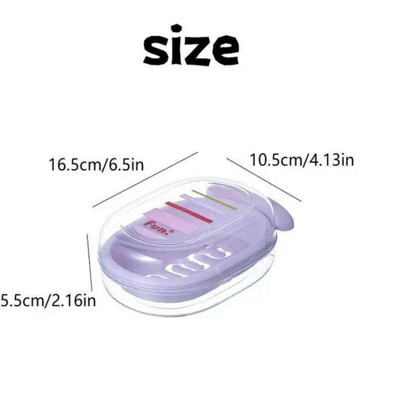 أطباق للصابون الكرتونية، صندوق صابون بلاستيكي مزدوج الطبقة، صينية صابون الحمام المنزلية، صندوق صابون الحمام مع غطاء #6
