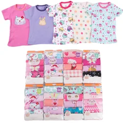 Camiseta de manga curta para o bebê menino e menina, roupas dos desenhos animados recém-nascidos, bonito, varejo, 5 pçs/lote, 0-24months