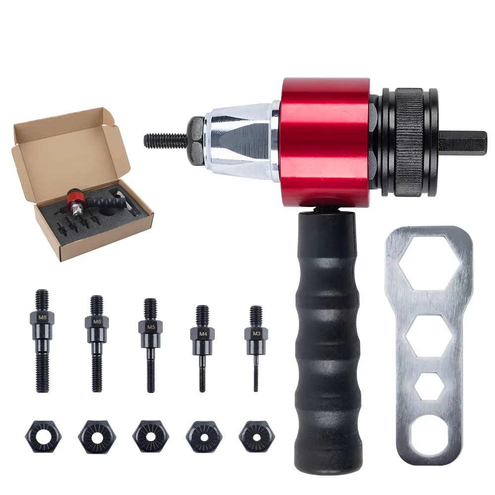 Household Electric Rivet Nut Gun Converter Rivet Gun M3 M4 M5 M6 M8, Industrial Grade Nut Riveting Tool, Fast Nut Riveting Tool