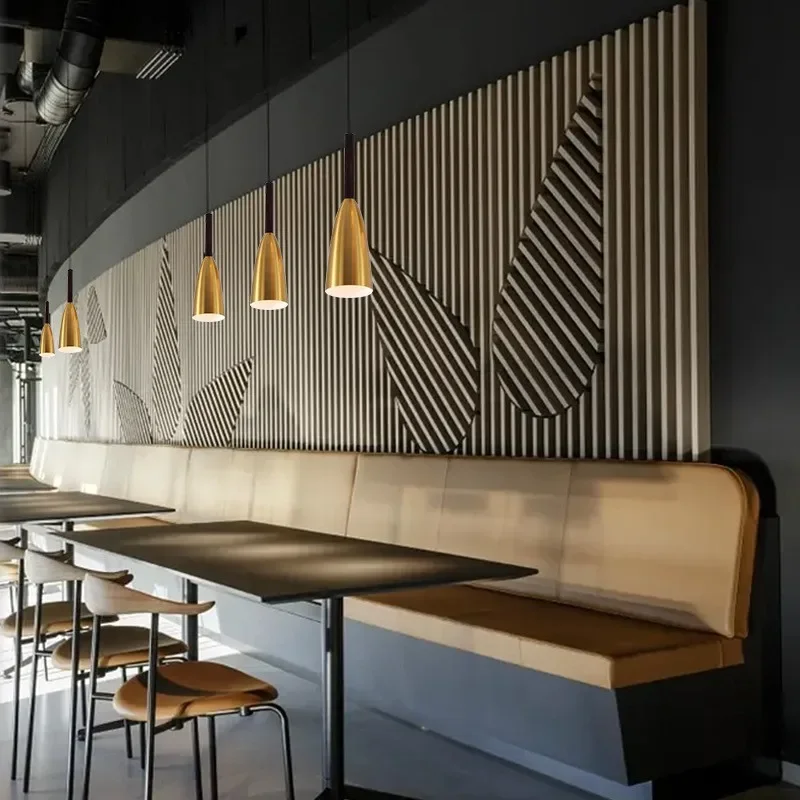 Gouden kroonluchter Scandinavische restaurantkleding kapperslicht luxe internet beroemdheid bar enkele kop potdeksel creatieve lampen