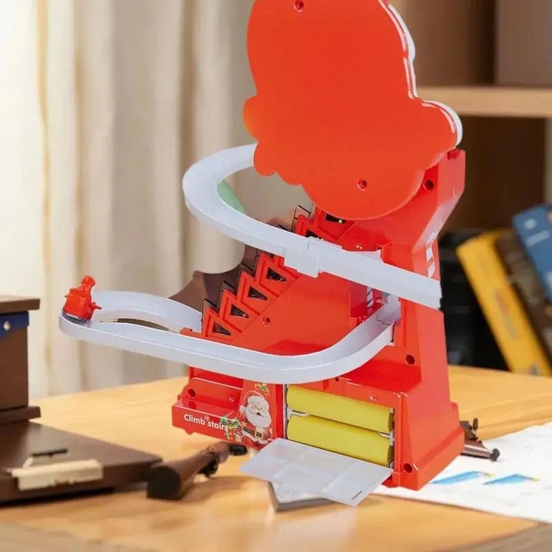 قاعدة رجل الثلج الكهربائية من سانتا - لعبة نشاط موسيقية مضيئة لشرائح سلالم الأطفال، هدية عيد الميلاد للأولاد والبنات #4