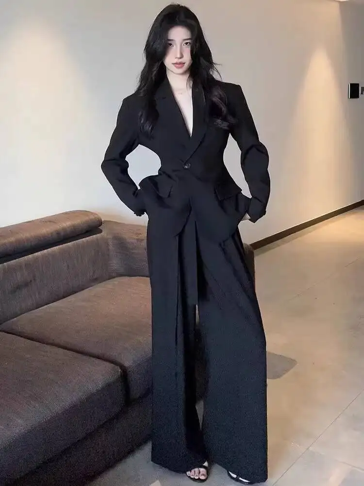 

Women Pants Suit New Summer Fashion Long Sleeve Slim Blazer And Trousers Business Temperament Office Lady Work Wear