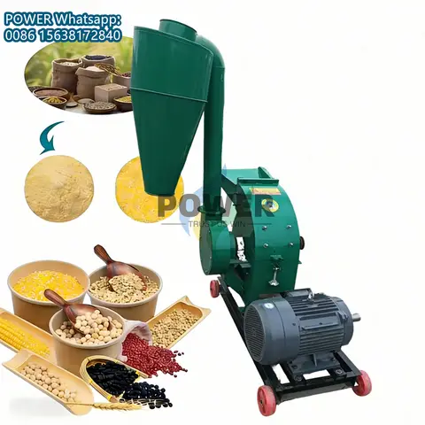 1500-2000KG/H Feed Crusher Hammer Mill Corn Maize Grinder Straw Stalk Grass Husk Grain Grinding Machine